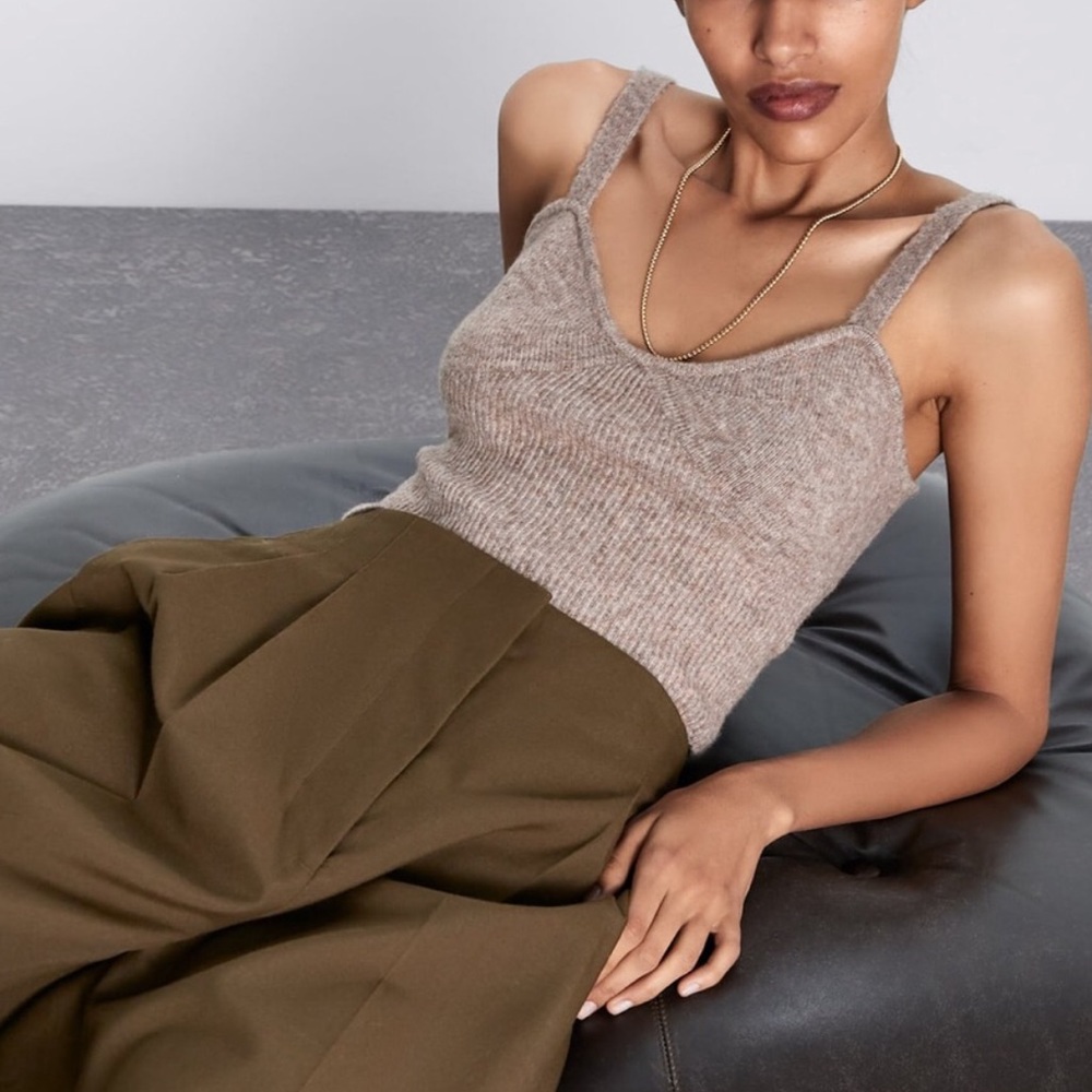 Zara Wool Blend Crop Top - S